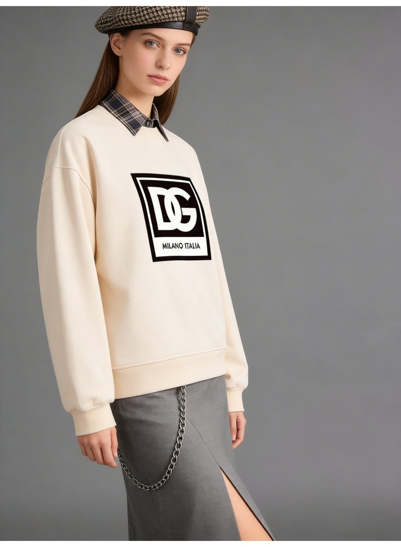 D&G 2026 New printed unisex T-neck sweatshirt, loose casual pullover for men and women, casual street wear. - Image 3